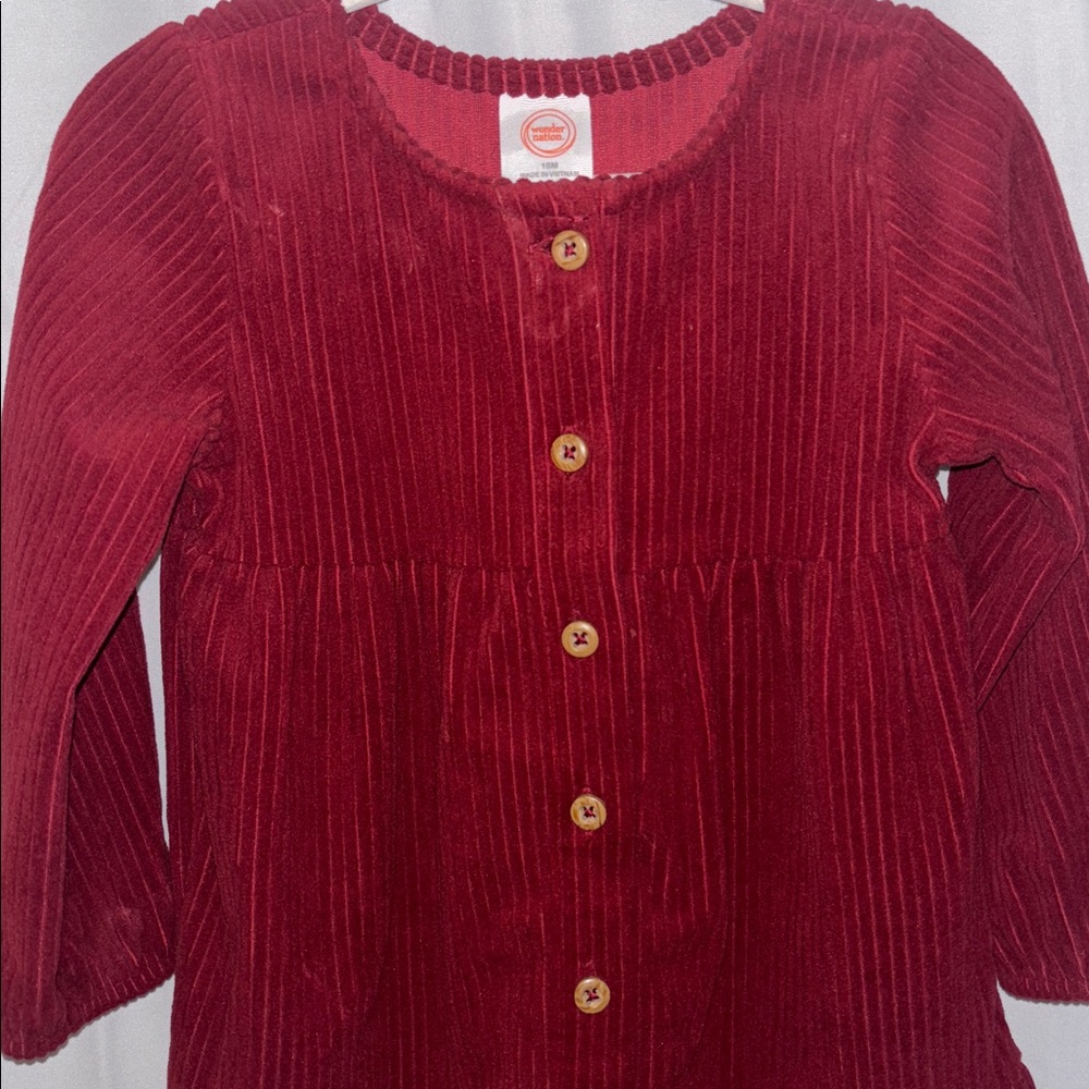 Wonder Nation Burgundy Corduroy Dress